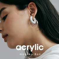 acrylic【GUM ホワイト ＋ サークル小 クリア】GUM Earring ＋Parts SET ゴムイヤリング イヤーカフ 坂雅子 アクリリック