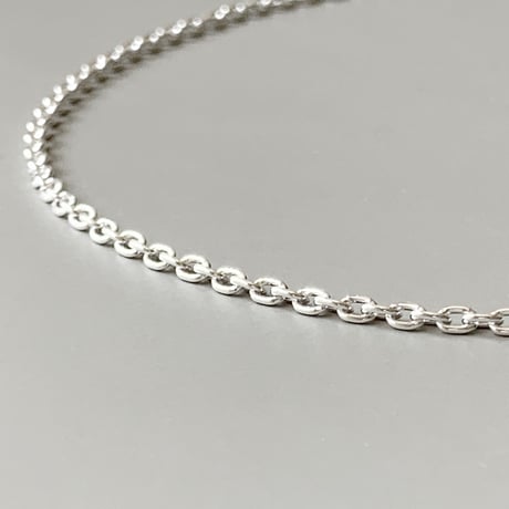 【50cm】Sterling silver 925 Oval Link Chain Necklace あずき