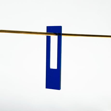 【取寄せ】acrylic【ロングレクタングル ブルー】GUM EARRING parts アクリリック 坂雅子