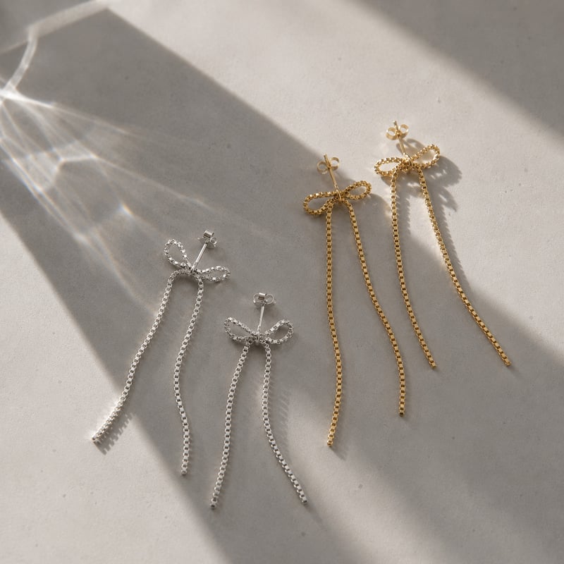SASKIA DIEZ サスキア ディツ】【リボン ピアス シルバー925 ゴールド