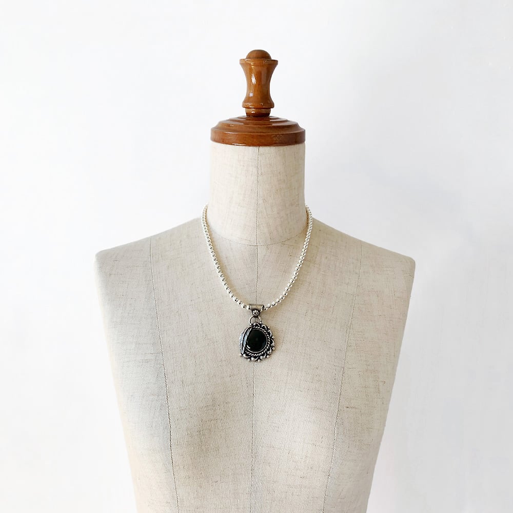 ERICKA NICOLAS BEGAY【05 オニキス ペンダントトップ 】ハンドメイド