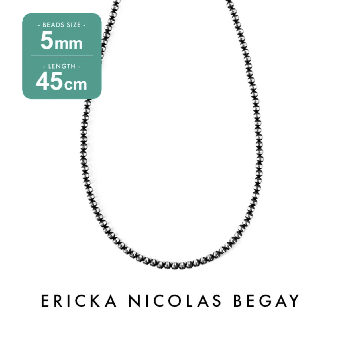 ERICKA NICOLAS BEGAY 5mm/45cm Oxidized navajo