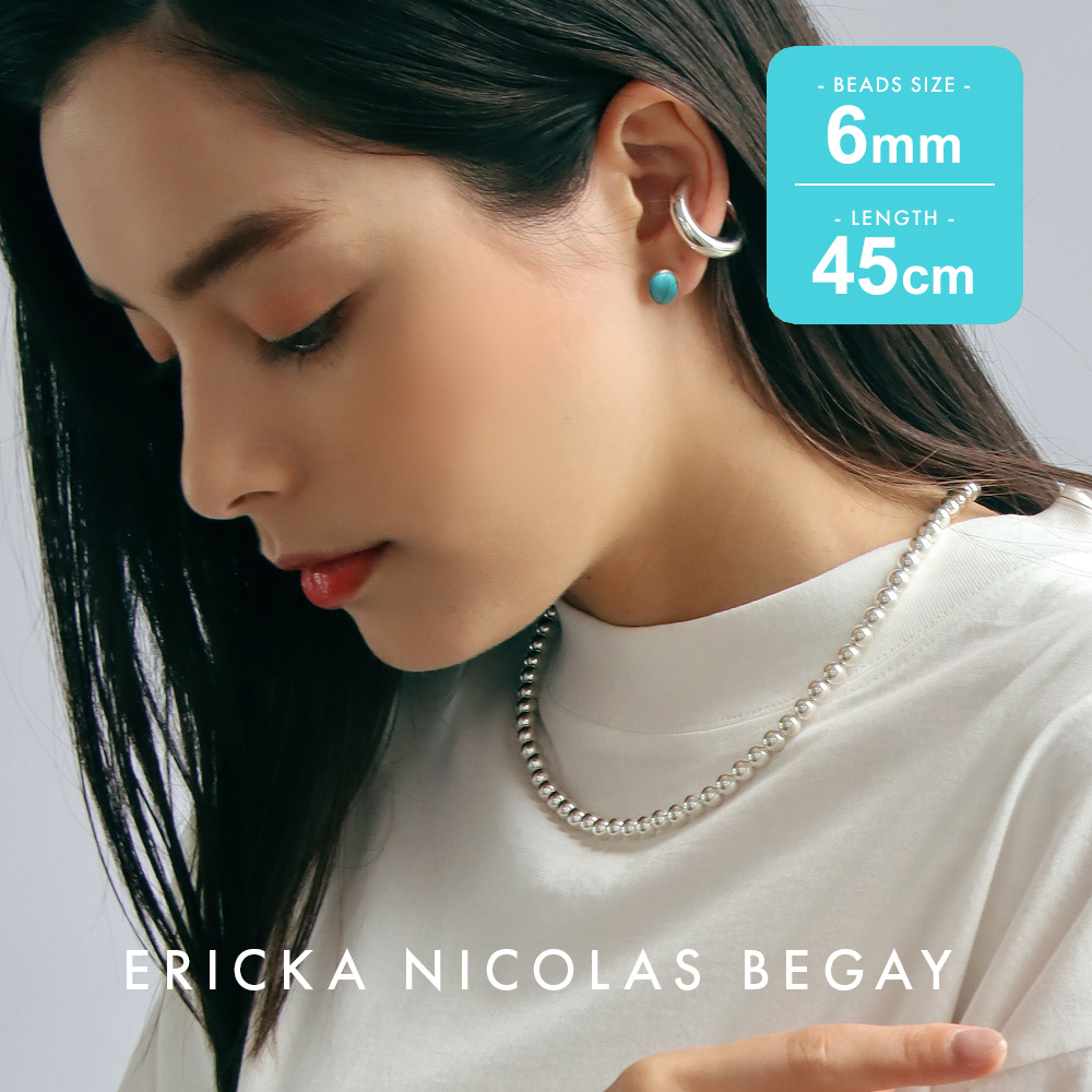 Ericka Nicolas Begay 4mm 45cmナバホパールネックレス ERICKA NICOLAS BEGAY 6mm/45cm Shiny navajo pea