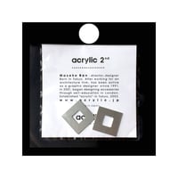 【取寄せ】acrylic【スクエア小 アルミ シルバー】 Aluminium Parts ゴムイヤリング