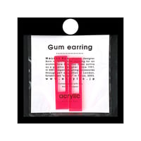 【取寄せ】acrylic【ロングレクタングル ネオンピンク】GUM EARRING parts アクリリック 坂雅子