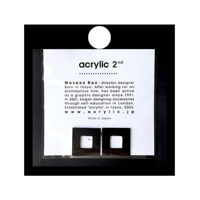 【取寄せ】acrylic【スクエア小 アルミ ブラック】 Aluminium Parts ゴムイヤリング