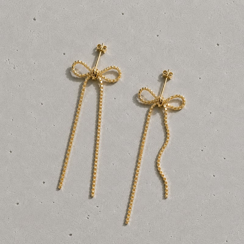 SASKIA DIEZ サスキア ディツ】【リボン ピアス シルバー925 ゴールド