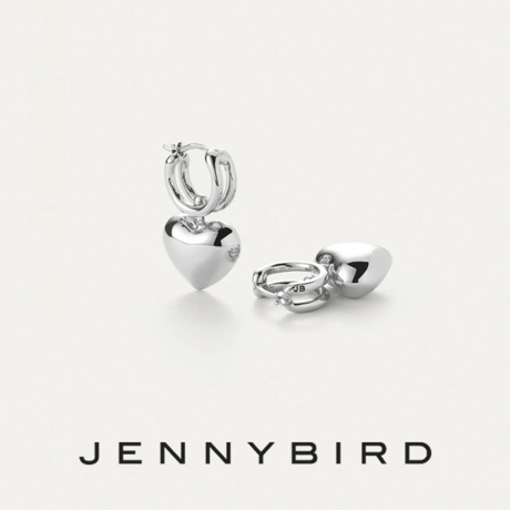 JENNY BIRD【シルバー パフィー ハート ハギー ピアス】ジェニーバード