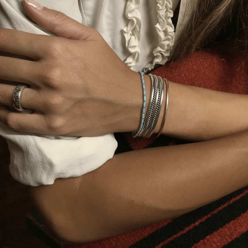 Harpo ターコイズ　ワイドフラワーバングル　インディアンジュエリー Harpo ターコイズ ワイドフラワーバングル インディアンジュエリー