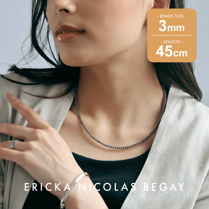 ERICKA NICOLAS BEGAY【3mm/45cm Oxidized navajo p ERICKA NICOLAS BEGAY【3mm/45cm Oxidized navajo p