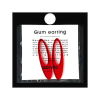 【取寄せ】acrylic【ロングオーバルレッド】GUM EARRING parts アクリリック 坂雅子