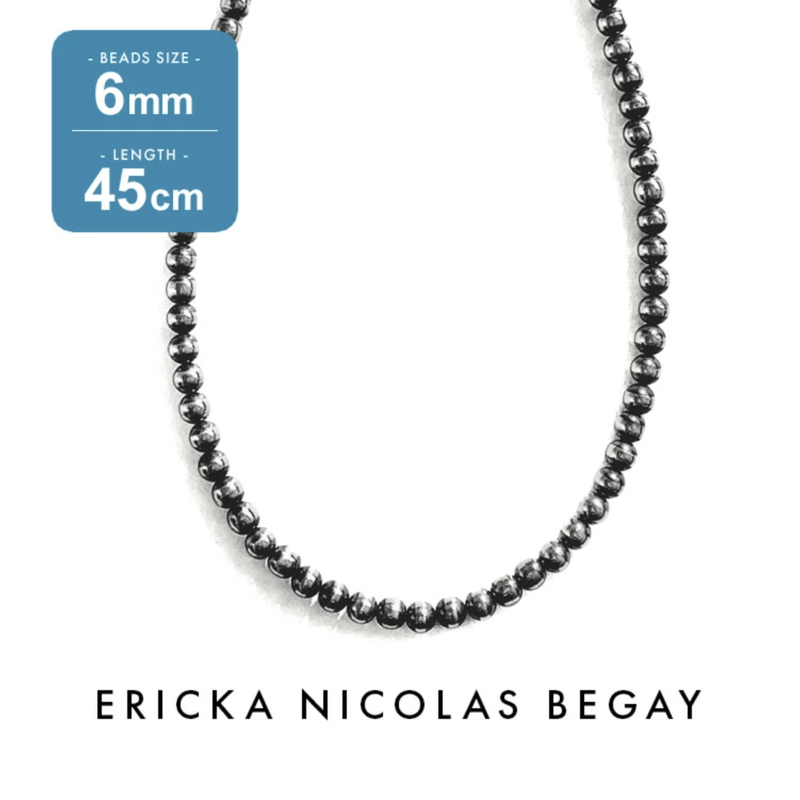 ERICKA NICOLAS BEGAY【6mm/45cm Oxidized navajo p...