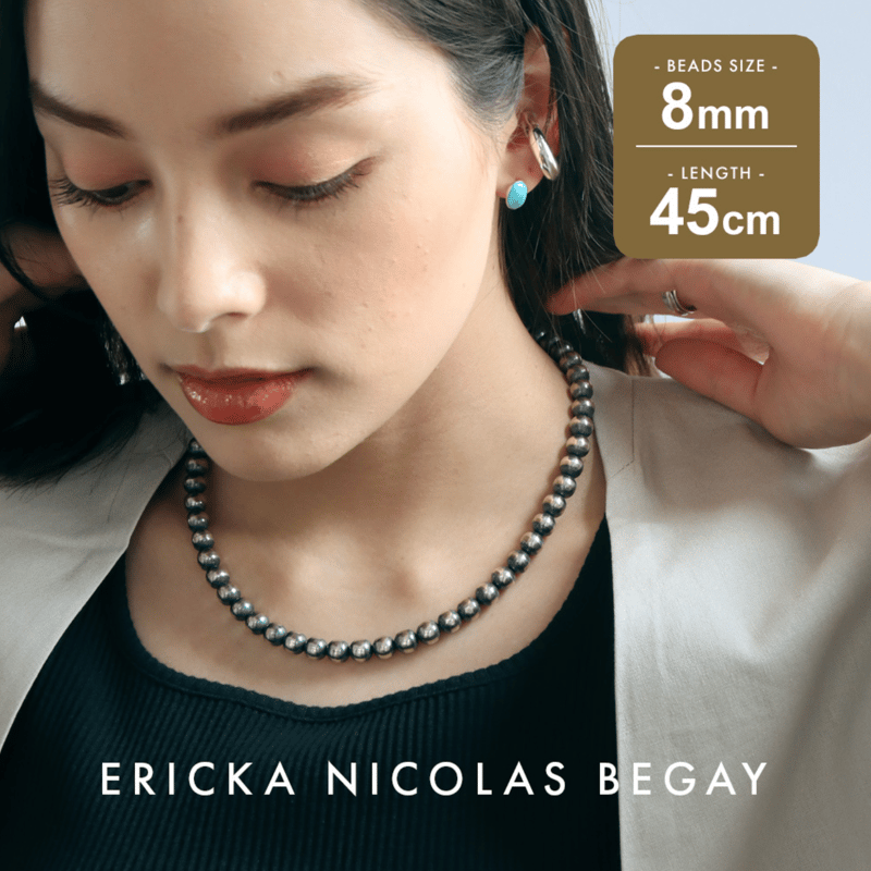 ERICKA NICOLAS BEGAY【8mm/45cm Oxidized navajo p ERICKA NICOLAS BEGAY【8mm/45cm Oxidized navajo p