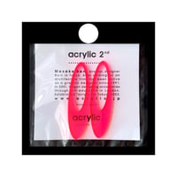 【取寄せ】acrylic【ロングオーバル  ネオンピンク】GUM EARRING parts アクリリック 坂雅子