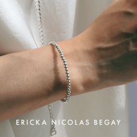 ERICKA NICOLAS BEGAY 3mm/17cm シャイニー ナバホパール ブレスレット ハンドメイド インディアンジュエリー