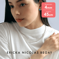 ERICKA NICOLAS BEGAY 4mm/45cm Navajo Pearl Necklace ナバホパール ネックレス シャイニー・オキシダイズド