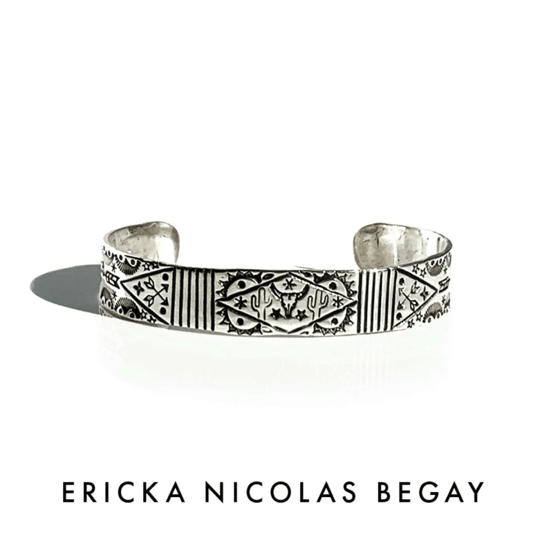 ERICKA NICOLAS BEGAY【Silver Navajo Flat Stamp B