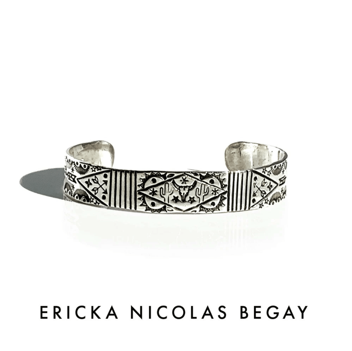 ERICKA NICOLAS BEGAY【Silver Navajo Flat Stamp B