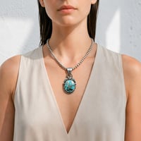 ERICKA NICOLAS BEGAY【04 ホワイト ターコイズ ペンダントトップ