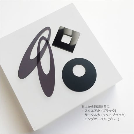 【取寄せ】acrylic【ロングレクタングル ブラック】GUM EARRING parts アクリリック 坂雅子