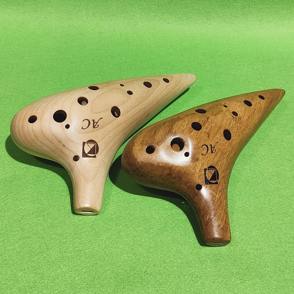 KIKUTANI 木製オカリナ アルトC シングル管 メイプル(楓)／バンブー(竹
