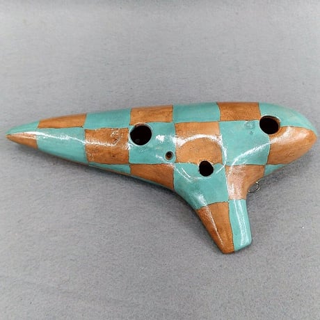 アケタ オカリナ アルトC シングル管 市松模様 Rモデル RT-5C-I
