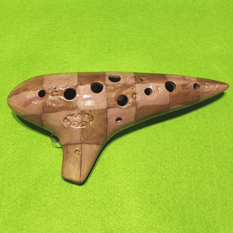 アケタ 「オカリナ T-1C（ソプラノC）」＆「オカリナ T-5C（アルトC）」 アケタ オカリナ アルトC シングル管 市松模様 Rモデル RT-5C-I