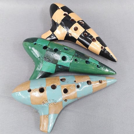 アケタ オカリナ アルトC シングル管 市松模様 Rモデル RT-5C-I