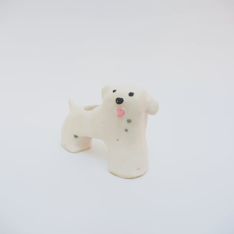 ペン立て・オブジェ・White Doggy