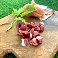 おおわに自然村：青森県　「あおもり生ハム」好評なのでダイス(サイコロ状)のみ　40g×3パック　飲みすぎにご注意下さい！