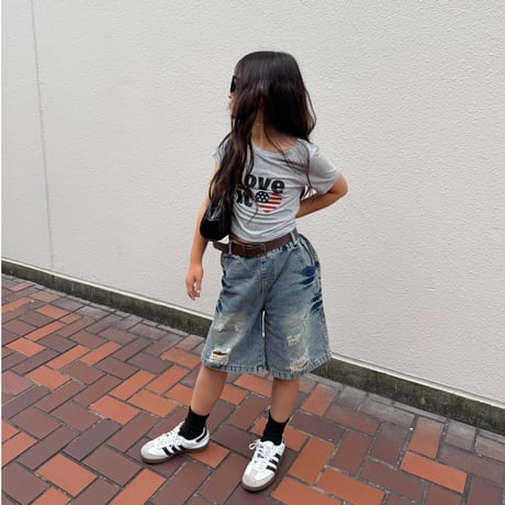 【即納】love it cropped tee