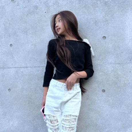 【即納】lace oneshoulder tops