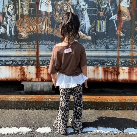 【即納】leopard pleats flare pt