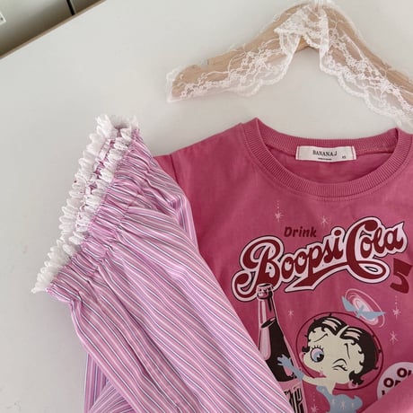 【予約】BJ lace stripe wide pt