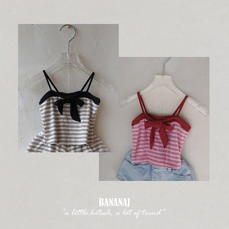 【予約】BJ border ribbon tops