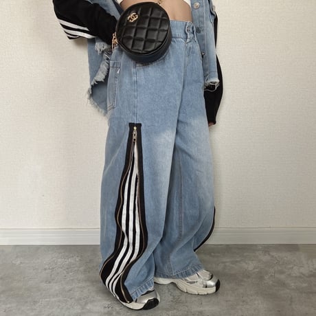 【予約】line denim setup