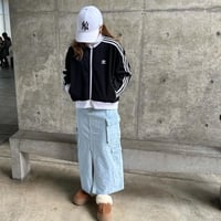 【即納】LADIES cargo long denim sk