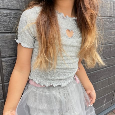 【即納】glitter heart tops