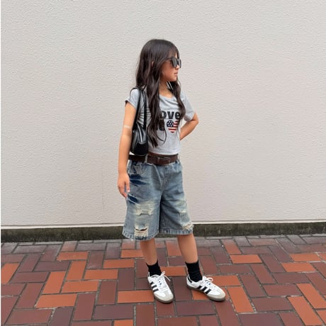 【即納】love it cropped tee