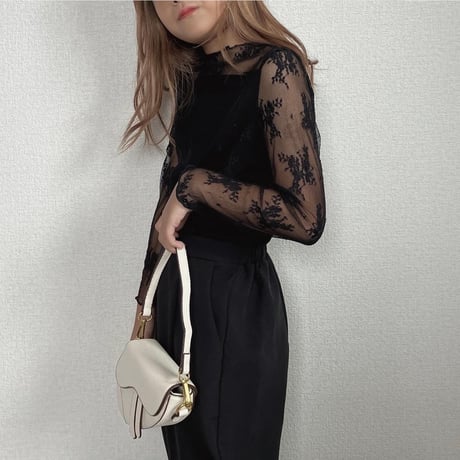 【即納】lace sheer tops
