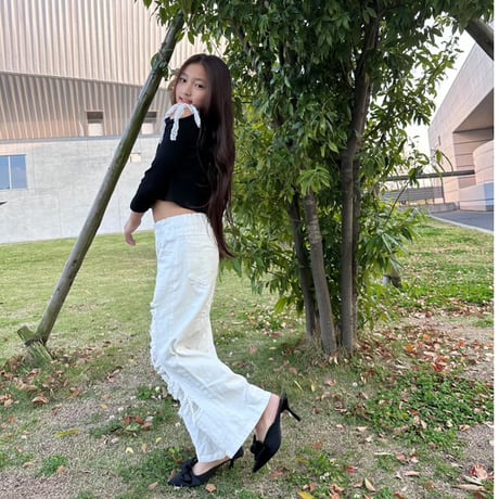 【即納】lace oneshoulder tops