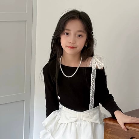 【即納】lace oneshoulder tops