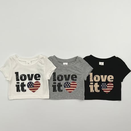 【即納】love it cropped tee