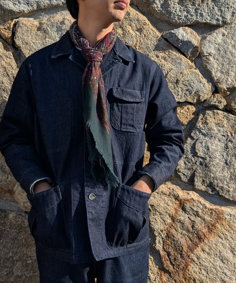 Jimba's ジンバズ ブラック denim 13oz safari work jackt L Jimba's