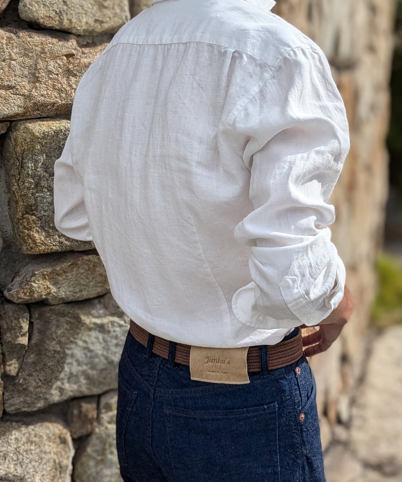 Japan linen shirt 【white】≪Factory line≫ | Jimba's