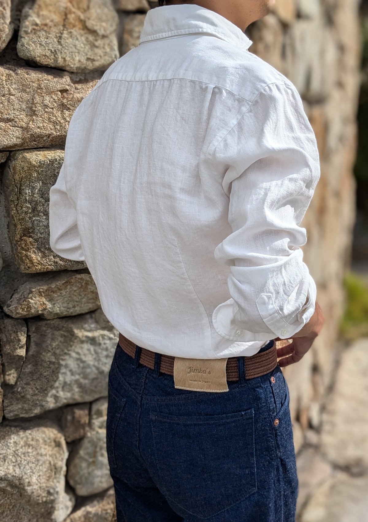 Japan linen shirt 【white】≪Factory line≫ | Jimba's