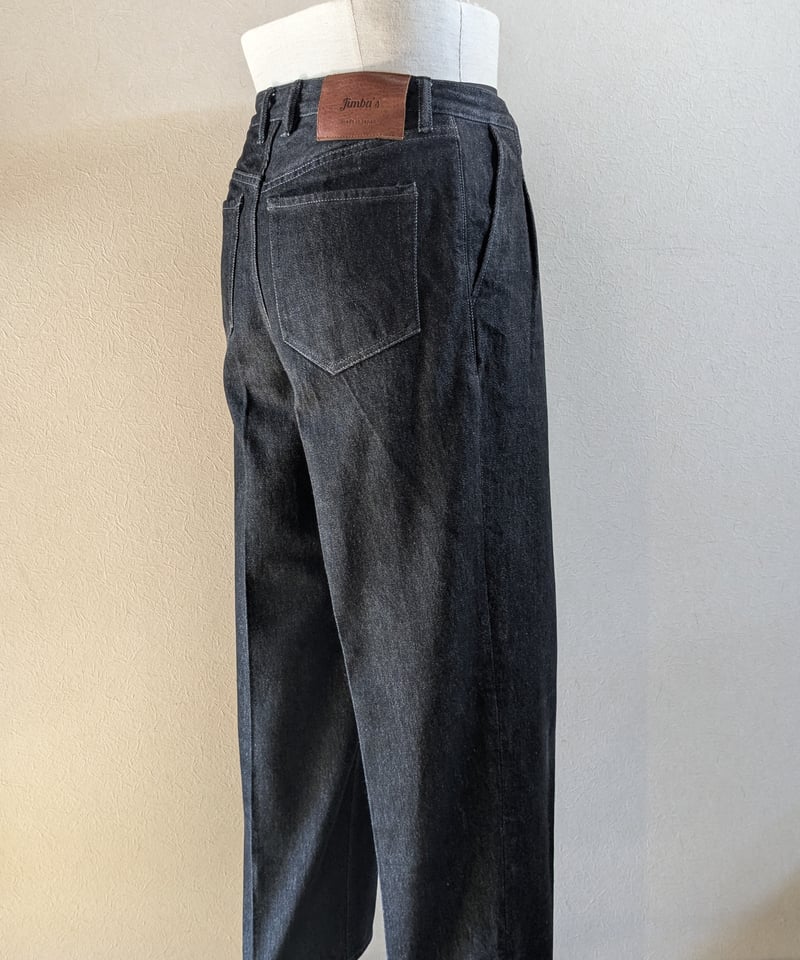 tailored wide straight【Black denim13oz】≪atrie l