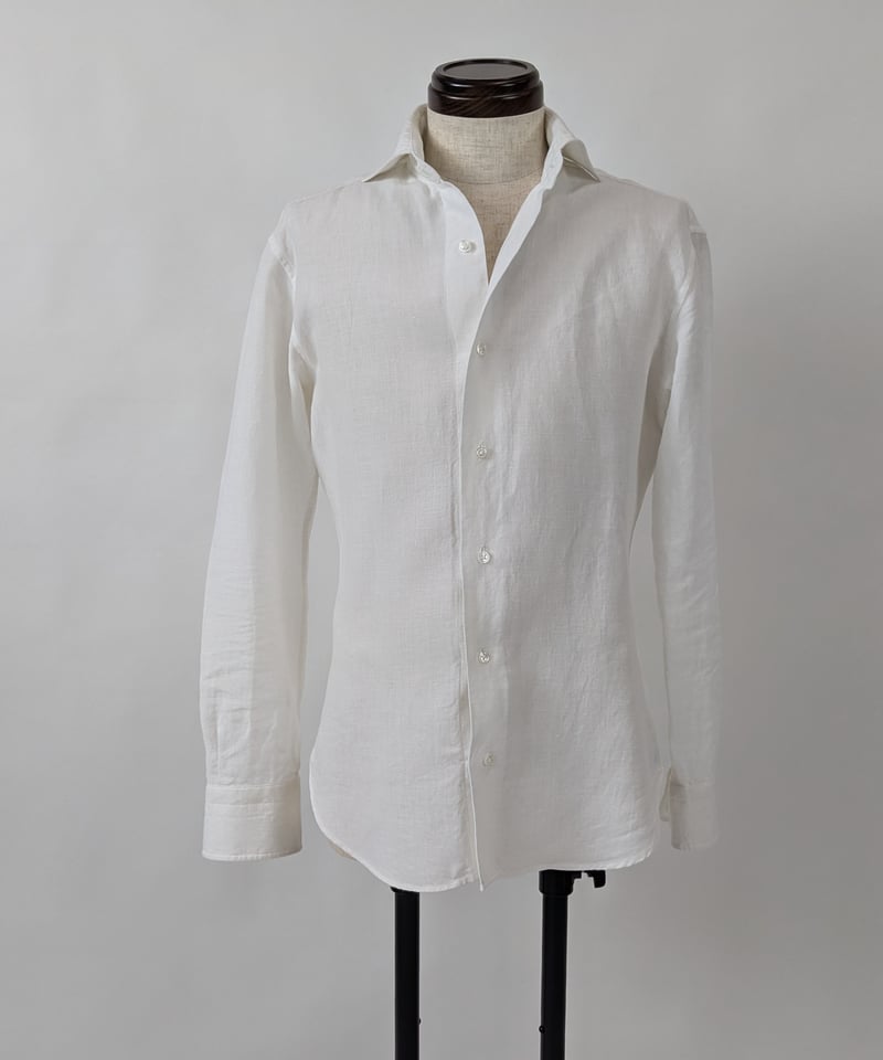 Linen シャツ Japan linen shirt 【white】≪Factory line≫ | Jimba's