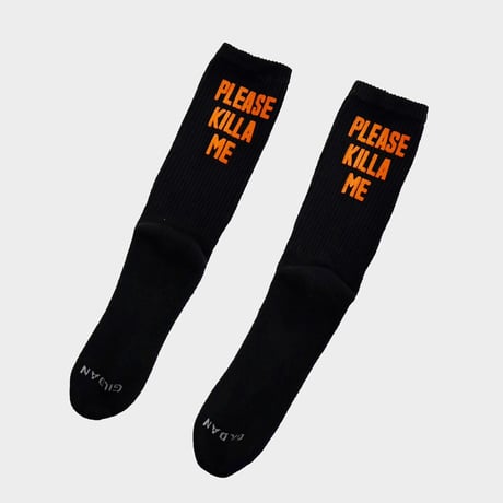 PLEASE KILLA ME SOCKS ORANGE