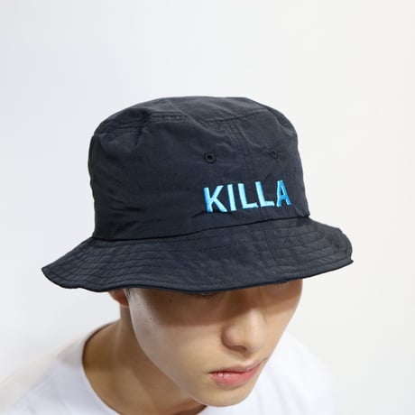 KILLA EMBROIDERY BUCKET HAT NEON BLUE